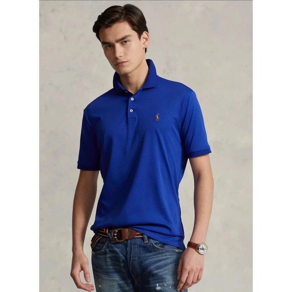 NWT Polo Ralph Lauren Shirt Size S Blue Soft Touch Pima Cotton  Polo